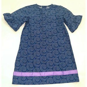 Southern Sunshine Kids Toddler Girl Dress SZ 4T Blue Purple Geometric 3/4 Sleeve